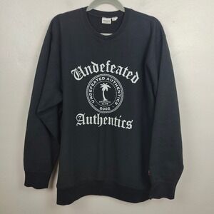 Undefeated Sweatshirt Mens Large Black Authentics Logo Graphic Cotton Fleece